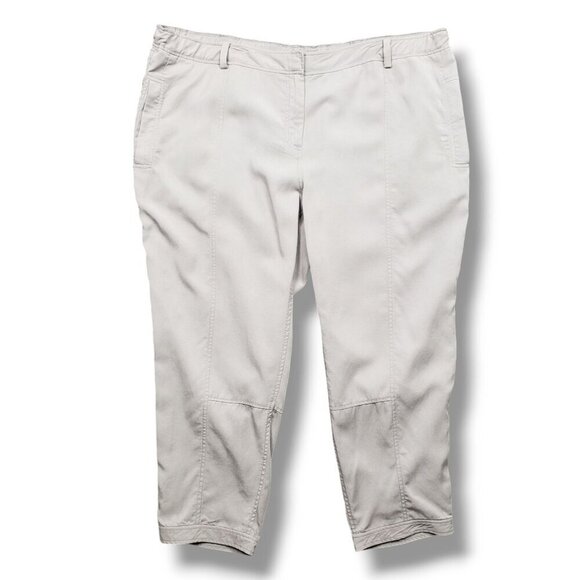 Eileen Fisher Tencel Ankle Pants Womens 2X Grey High Rise Trouser